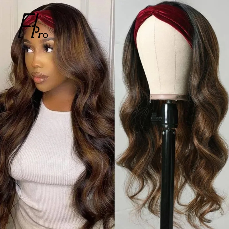 Balayage Ombre Highlight Body Wave Headband Wig In Stock Factory Supplier